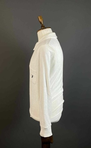 Men Fred Perry Reissues White Long Sleeze Full Zip Sweater Size S - Picture 7 of 12