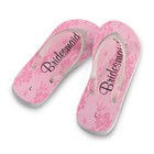 Bridesmaid Thongs – Pink Rhinestone Sandals for Bridal Party Beach Wedding
