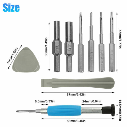 For Nintendo Switch SNES N64 NES Wii Triwing Screwdriver Repair Tool Kit 10 in 1 - Picture 8 of 12