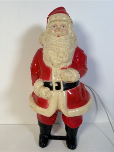 Vintage Hartplastik Santa Blasform 16,5" hoch Weihnachten Urlaub Dekor kein Licht