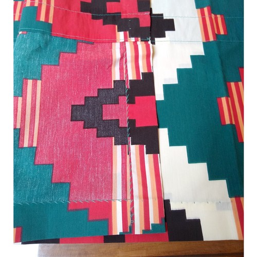 "Juego de 2 cenefas de ventana vintage suroeste varilla bolsillo AZTEC rojo verde 16"" x 86""" - Imagen 4 de 6