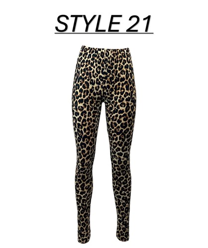 Leggings Printed Plain Womens Ladies Girls Magic Stretch Fit Soft Trousers NEW - Picture 63 of 78