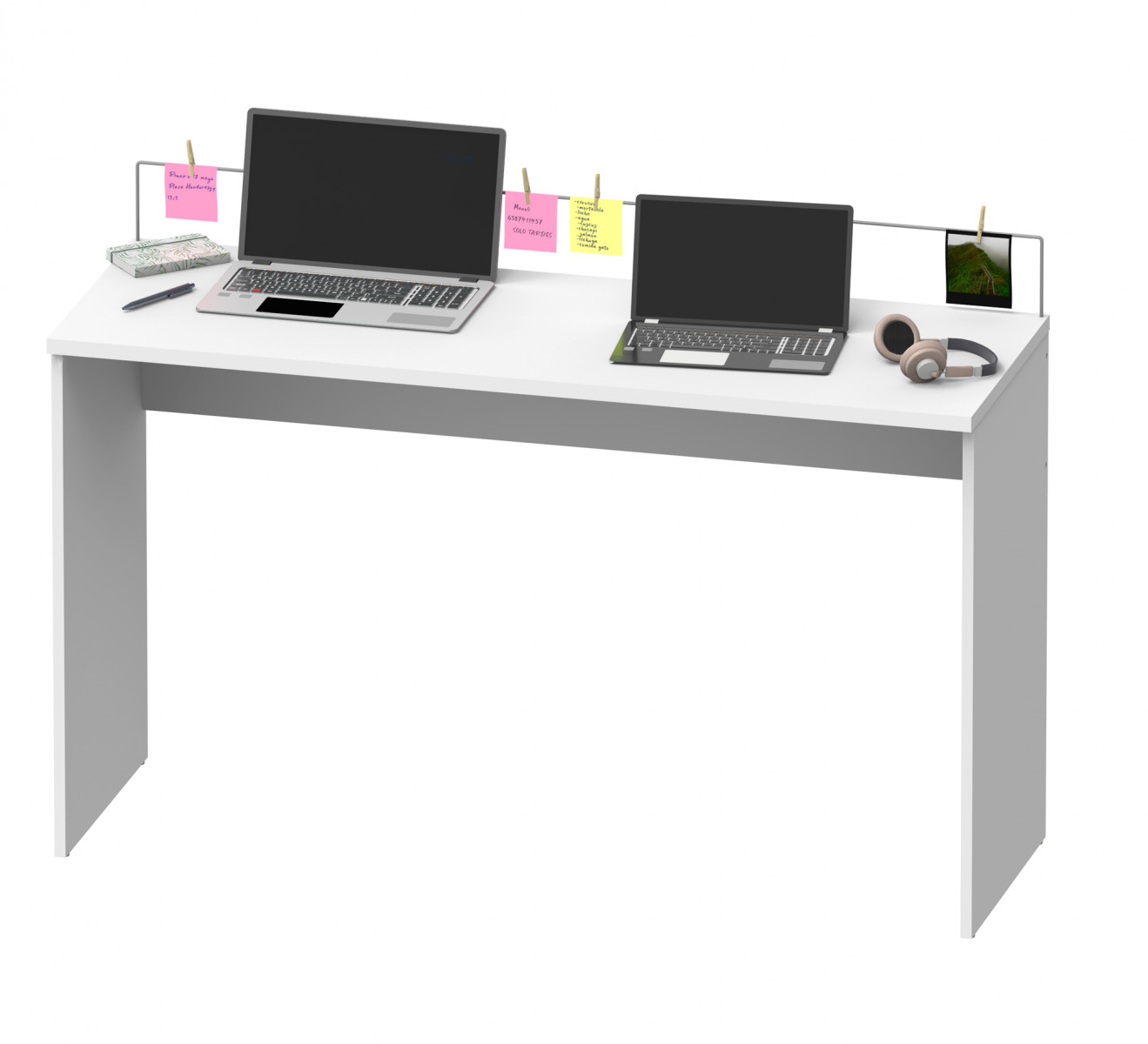 Mesa Escritorio Haley con organizador color blanco oficina habitacion 89x132x45