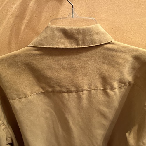 KENNETH COLE Unlisted Men Faux Suede Long Sleeve Shirt M Beige Button Western - Picture 6 of 13