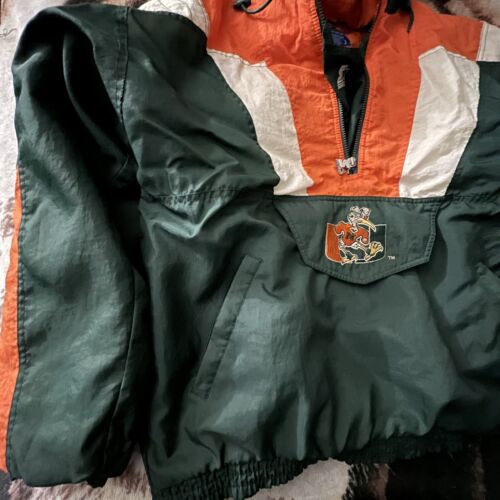 Vintage 90s Miami Hurricanes Pullover Parka Jacke von Starter Gr. XL VTG U Zip - Bild 2 von 6