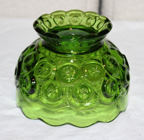 Vintage L.E. Smith Moon and Stars Green Glass Fairy Lamp Shade Globe Only - Picture 1 of 9