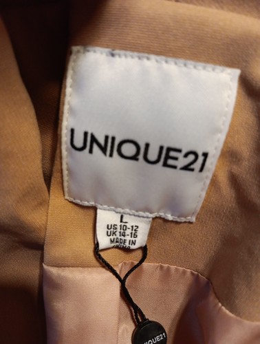 Unique21 Women L 10-12 Elegant Lt Brown Blazer Dress Party Cocktail Office Siren - Picture 7 of 10