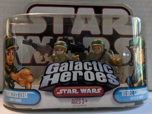 Star Wars Galactic Heroes Toy Princess Leia And Rebel Commano Hasbro 2007 In Box