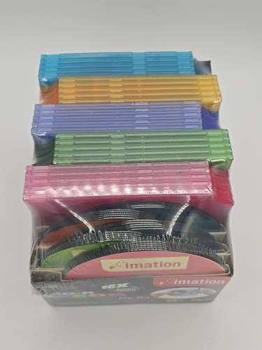 Vintage Imation Pop-Out CD DVD Storage Cases Neon Colors 25 Cases / CD NEW - Picture 2 of 6