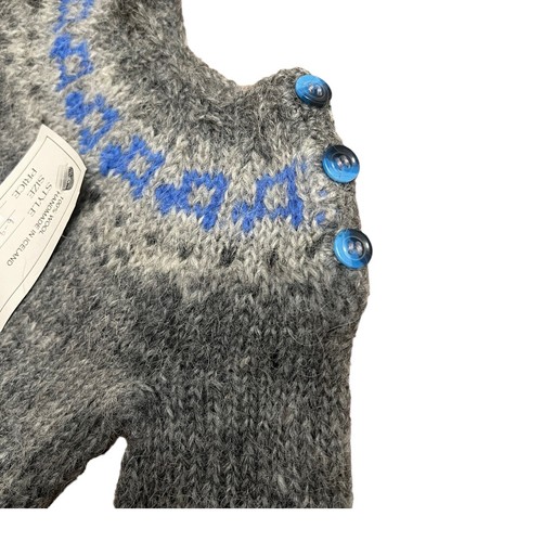 The Handknitting Association Of Iceland Knit Jumper 6-9 Months Wool Sweater Grey - Imagen 5 de 8