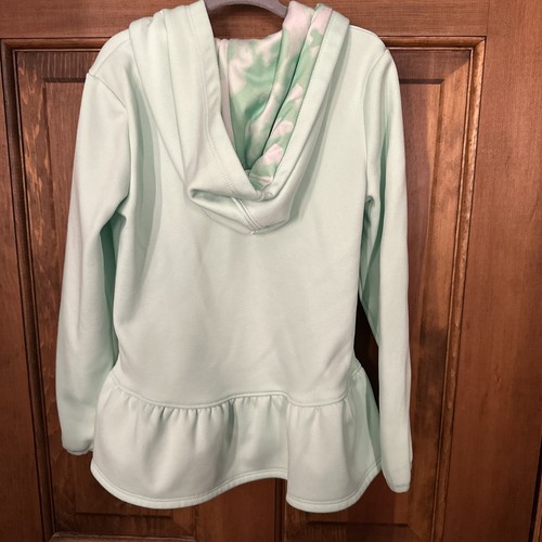 Under Armour Girls Hoodie Aqua Foam Seafoam Green Zip Hood Size 5/6 - Picture 3 of 5
