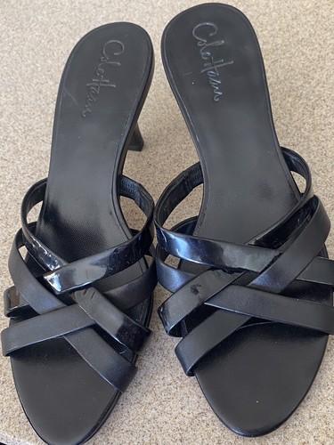 Cole Haan Air schwarze Damen-Leder-Lackriemen Kitten-Heels Größe 8B sehr schön!!!!! - Bild 4 von 12