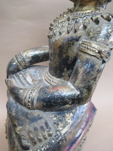 Cambodian Buddha, carved timber, gilt finish, early-mid 20th century, large - Picture 11 of 24