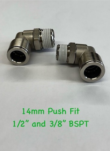 Male Swivel Elbows Push In Pneumatic Fittings for Air Hose Tube 4 6 8 10 12 14mm - Picture 9 of 9