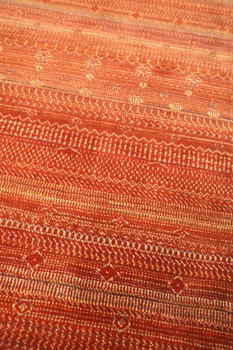 3x5 Feet Brick Red Afghan Hand Made Gabbeh Striped Natural Dye Soft Wool Rug - Picture 7 of 12