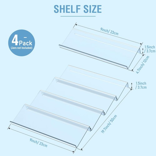 Spice Drawer Organizer 4 Tier Acrylic Seasoning Organizer Rack Clear Spice Rack - Picture 2 of 7