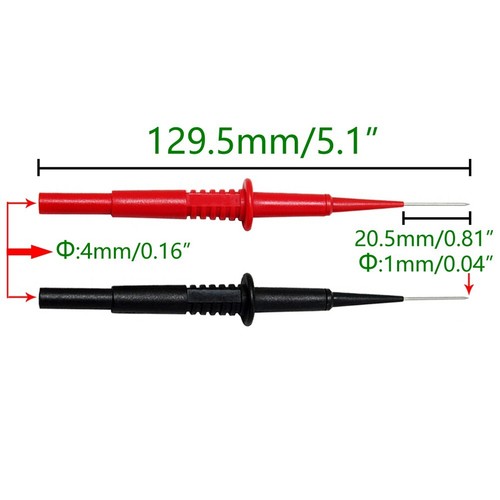 AideTek hard stainless steel needle test leads 600V 1A 4mm P1040 for FLUKE Meter - Picture 8 of 9