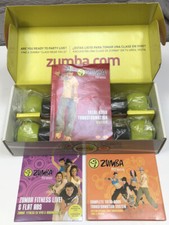 Zumba Fitness Join The Party Total Body Transformation System DVD Set &Weights
