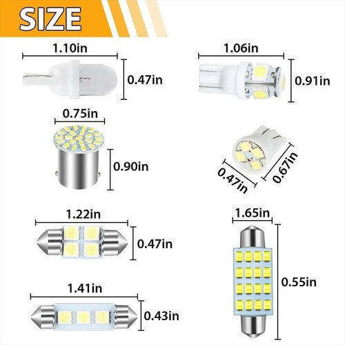 42PCS Car Interior Combo LED Map Dome Door Trunk License Plate Light Bulbs White - Picture 2 of 6