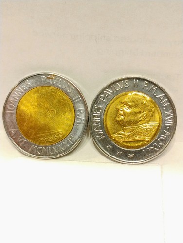 ITALY ~ VATICAN CITY ~ 1984 & 1995 ~ 500 LIRE LOT ~ CH BU ~ 2 COINS - Picture 1 of 2