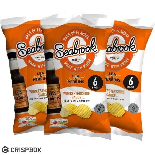 Seabrook Worcestershire Sauce Flavour Crinkle Cut 3x (6x25g