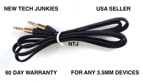 3FT FLAT BRAIDED AUX 3.5mm stereo audio auxiliary cable for iPod iPhone 5 6 plus - Picture 13 of 19