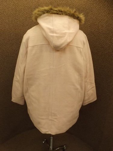 Woman Within NEW Pale Pink Quilt Lined Faux Fur Trim Hood Wool Coat 2X Parka - Picture 5 of 9