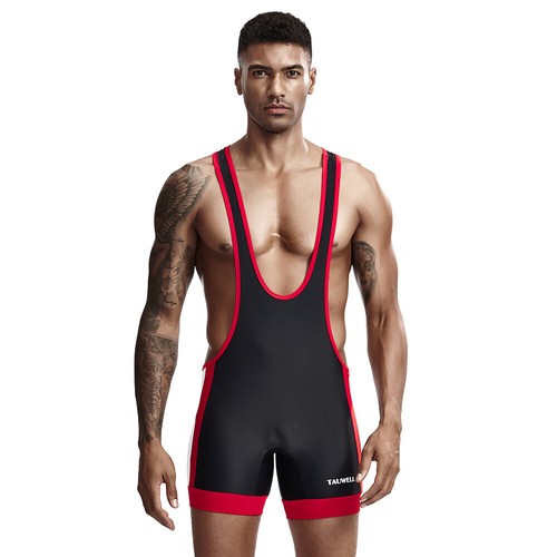 Men's Cycling Gym One-Piece VestBreathable Workout & Wrestling Suit For Fitness - Picture 22 of 24