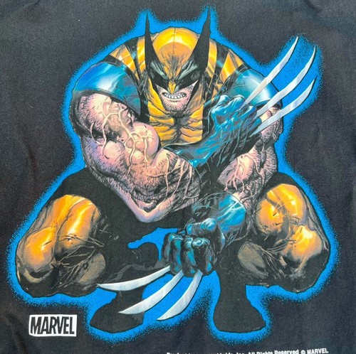 HUF x Marvel Wolverine Brooding Adult Large T-Shirt Black SS Deadpool - Picture 2 of 5