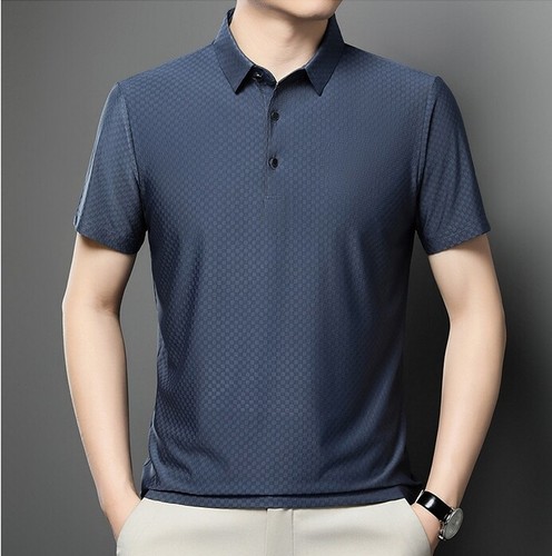 Men Summer Business Shirts Casual Slim Fit Short Sleeve Daily Thin Loose Shirt - Picture 15 of 24