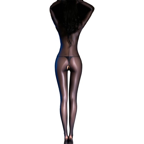 Womens Glossy Skinny Bodysuit Stretchy Jumpsuit Open Crotch Lingerie Nightwear - Picture 6 of 83