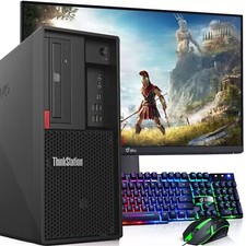 Lenovo MT Gaming PC Intel i5-8500 16GB Ram 512GB SSD 24" LED Wi-Fi 1050ti Win 11