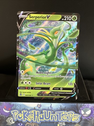 Tarjeta Pokémon Serperior V 007/195 Medio Arte Plata Tempestad Casi Como Nueva