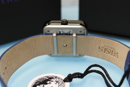 Versus by Versace Women's SGH030013 Kyoto Square Blue Genuine Leather Wristwatch - Picture 7 of 7