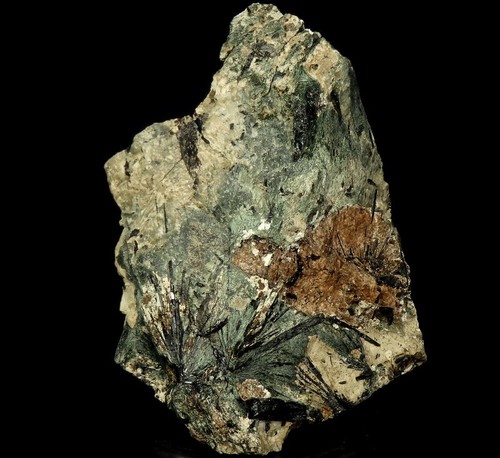 AEGIRINE "sun crystals" & EUDIALYTE --- Russia KOLA PENINSULA Lovoziero /pc388 - Picture 2 of 12