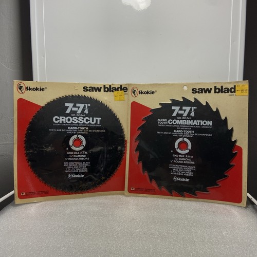 Pair of Vintage Skokie 7”-7 1/4” Saw  Blades ~ Combination  ~ Crosscut NOS USA - Picture 1 of 14