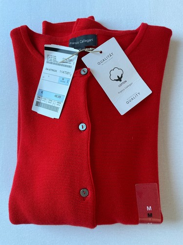 Franco Callegari Strickjacke, Cardigan, Jacke, Damen ,Gr. M, rot, Baumwolle - Bild 2 von 9
