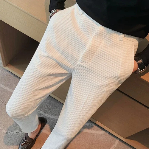 Business Casual Suit Pants For Men Clothing Fit Formal Wear Trousers 36 - Imagen 29 de 30
