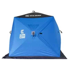 Clam 14476  C-560  Foot Pop Up Ice Fishing Angler Hub Shelter Tent