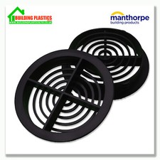 BLACK | 70mm SOFFIT ROOF AIR VENT | UPVC/Soffit Board | Eaves | Disc/Circle