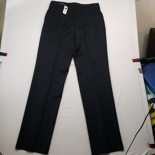Brooks Brothers Pants Men 35x36 unhem plead wool Black Dress work NEW - Picture 12 of 16