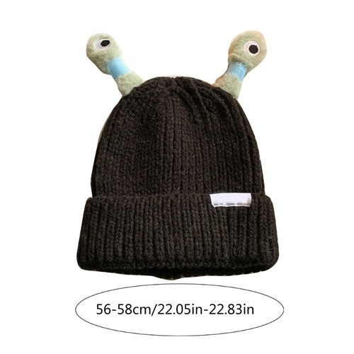 Crochet Soft Skull Cap Autumn Winter Warm Hat Cartoon Eyes Hat Party Headwear - Picture 8 of 22