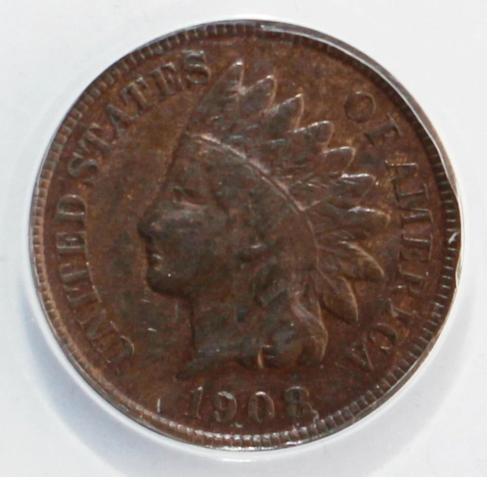1908 S Indian Head Penny 1c US Type Coin Certified ANACS F15 Details Corroded - Image 2 of 4