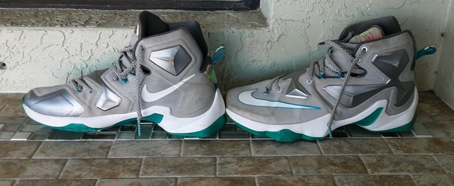 grey and blue lebrons