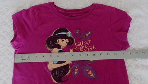 Disney 14 XL Girls Shirt Jasmine VGUC Follow Your Heart - Picture 3 of 3