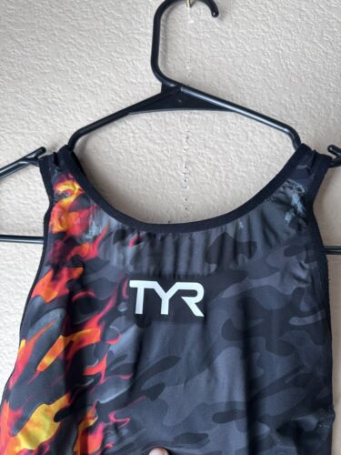 Traje de baño TYR Venzo espalda abierta Flame Tech para mujer talla 27 - Imagen 3 de 9