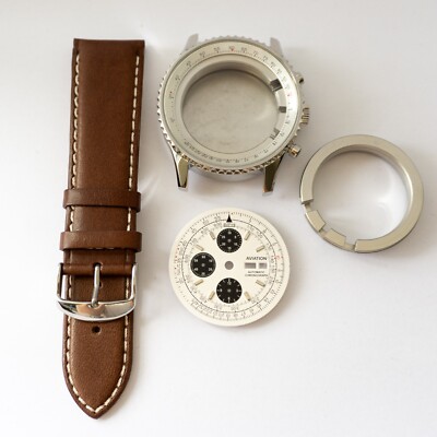 Aviation - Chronograph ETA Valjoux 7750 Case Uhrenkit / Bausatz DIY Uhrengehäuse