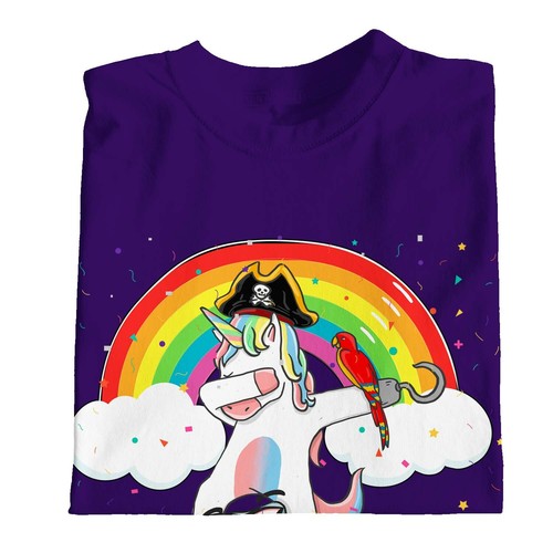 1 Tee Kinder Mädchen T-Shirt Dabbing Einhorn und cooler Hai - Bild 4 von 25