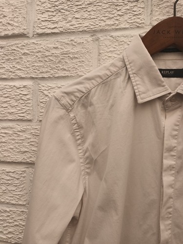 replay shirtmaker shirt mens size large regular fit white longsleeve #511 - Picture 2 of 16