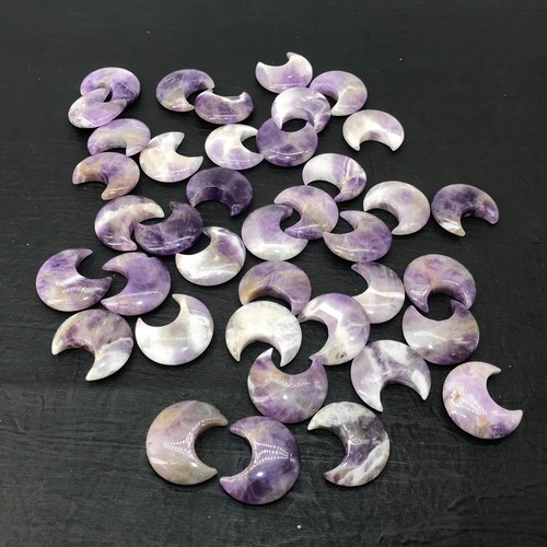 5 piezas Natural Amatista Luna Cuarzo Cristal Calavera Reiki Gemas Curativas - Imagen 2 de 8